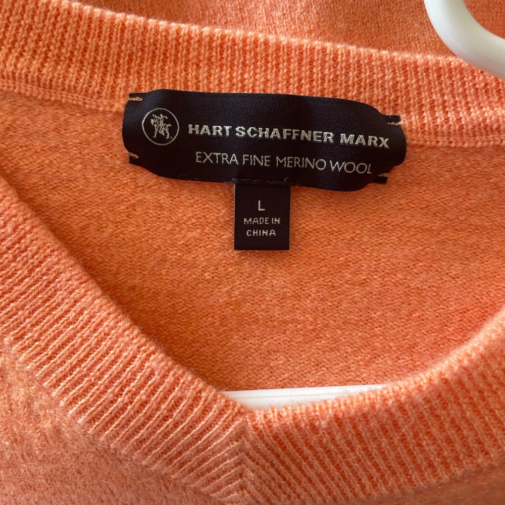 Hart Schaffner Marx Extra Fine Merino Wool Sweater women’s Large Coral orange - Picture 3 of 6